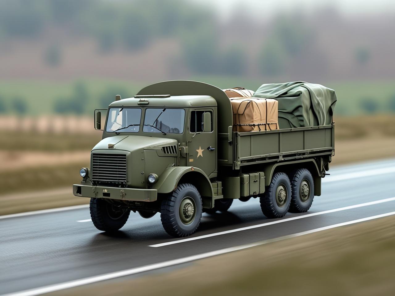 Transport Army vehicle truck driving