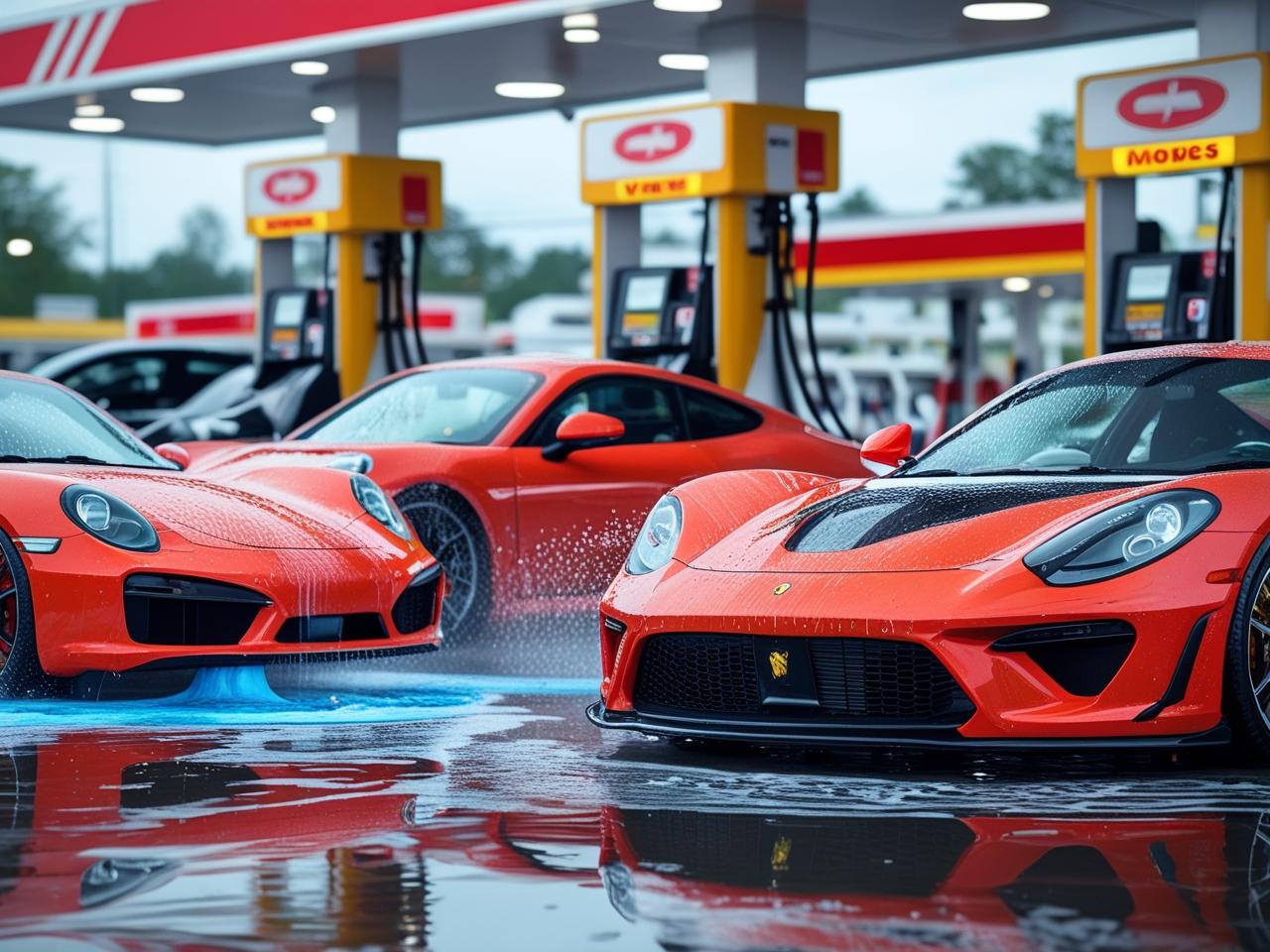 Sports Car Wash Gas Station