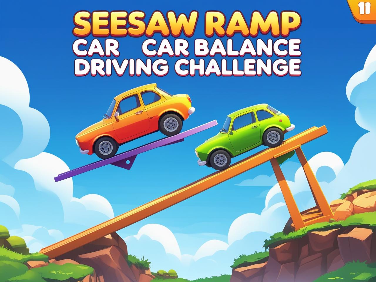 SeeSaw Ramp Car Balance Driving Challenge